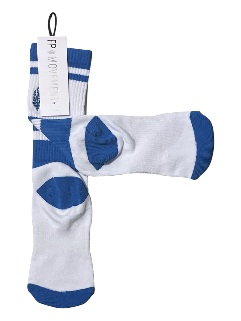 1511. FREE PEOPLE Tube socks in White/ blue One size NWT $18